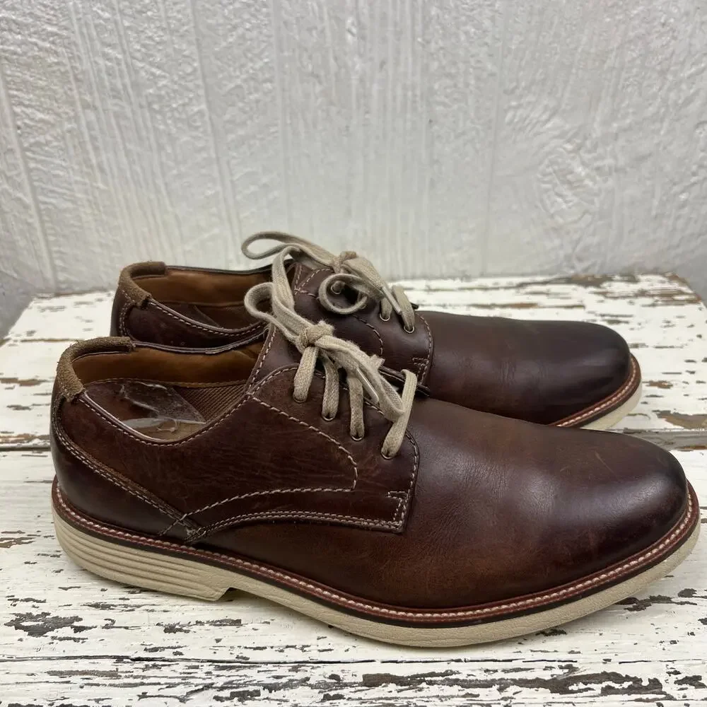 Dockers Oxford shoe men’s 8 Brown Leather lace up Good condition - Picture 2 of 10